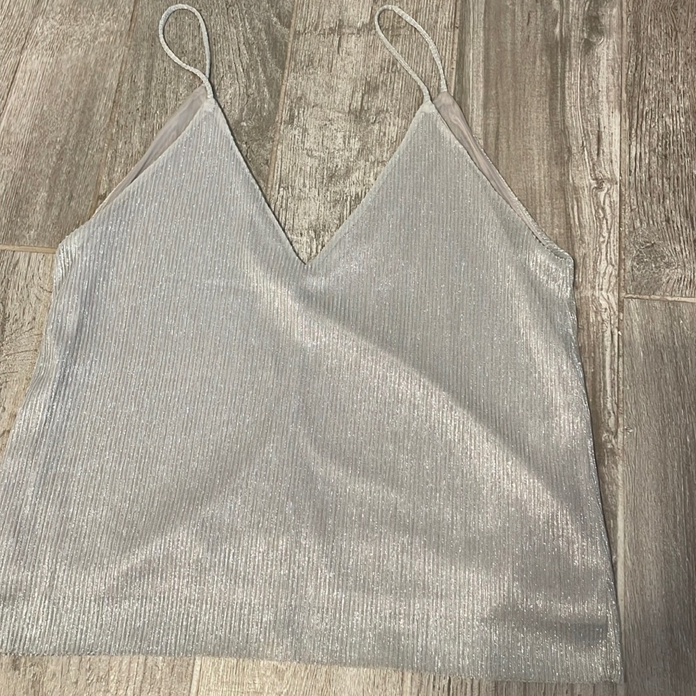Zara Silver Top, Size L